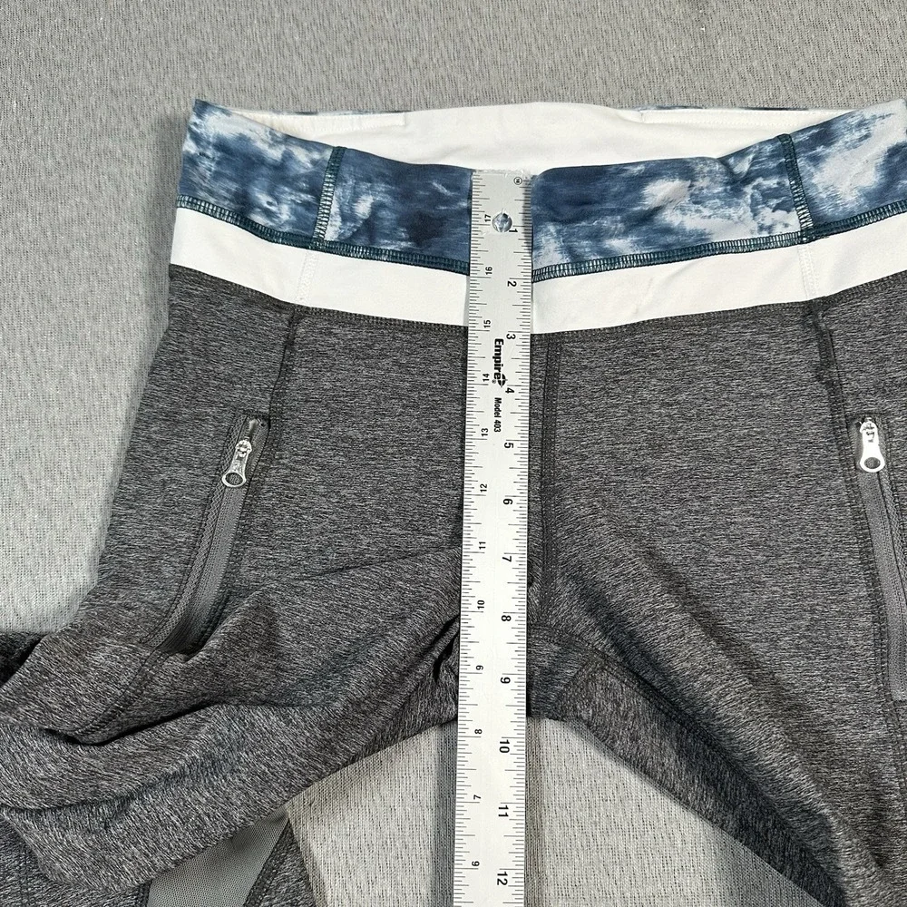 Lululemon Inspire Leggings II Mesh Panels Size 6 Heathered Grey Sea Side‎ Zip